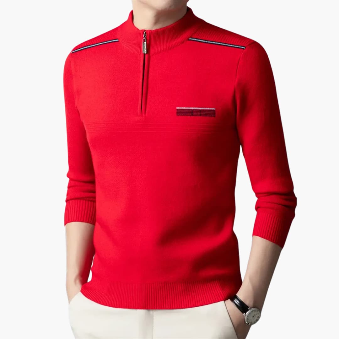 Maxim - Warm knitted sweater with zipper for men