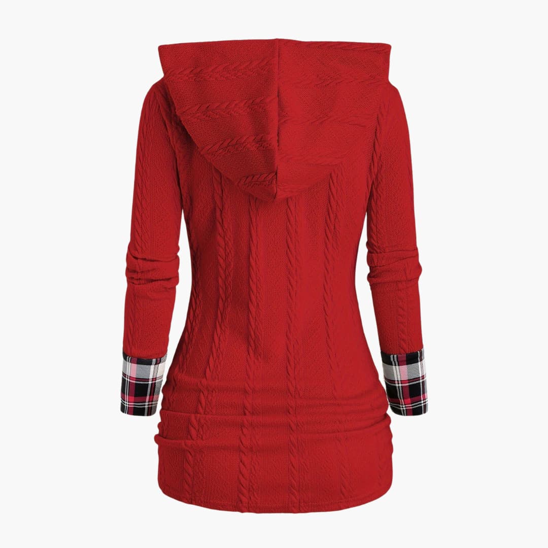 Carla - Stylish cable-knit hoodie for women