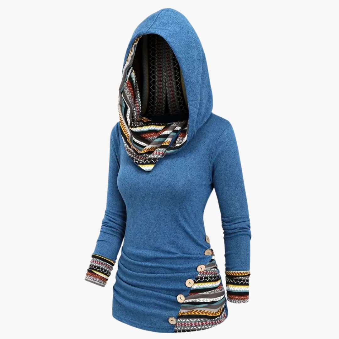 Gemma - Stylish hoodie with ethnic print for women