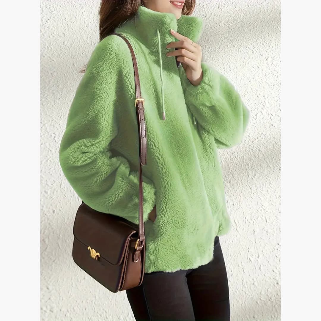 Women's Teddy Coat Warm and Casual Jacket with Zipper