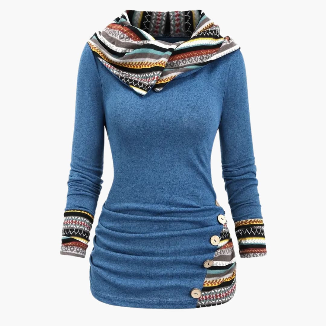 Gemma - Stylish hoodie with ethnic print for women