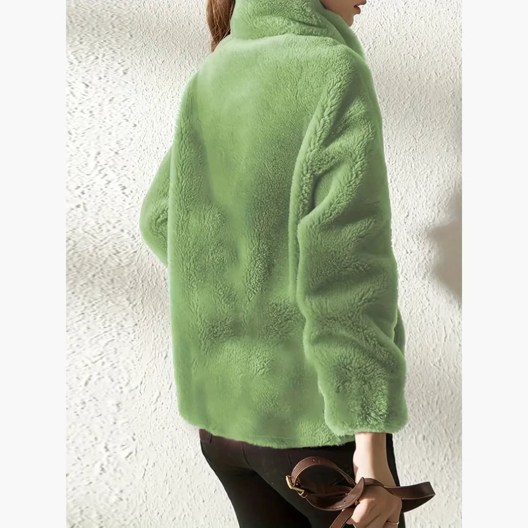 Women's Teddy Coat Warm and Casual Jacket with Zipper