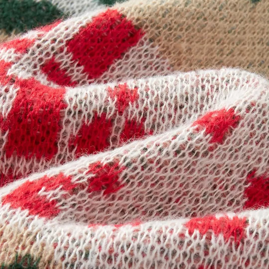 Christmas Bear Pattern Knitted Sweater Cozy and Fun
