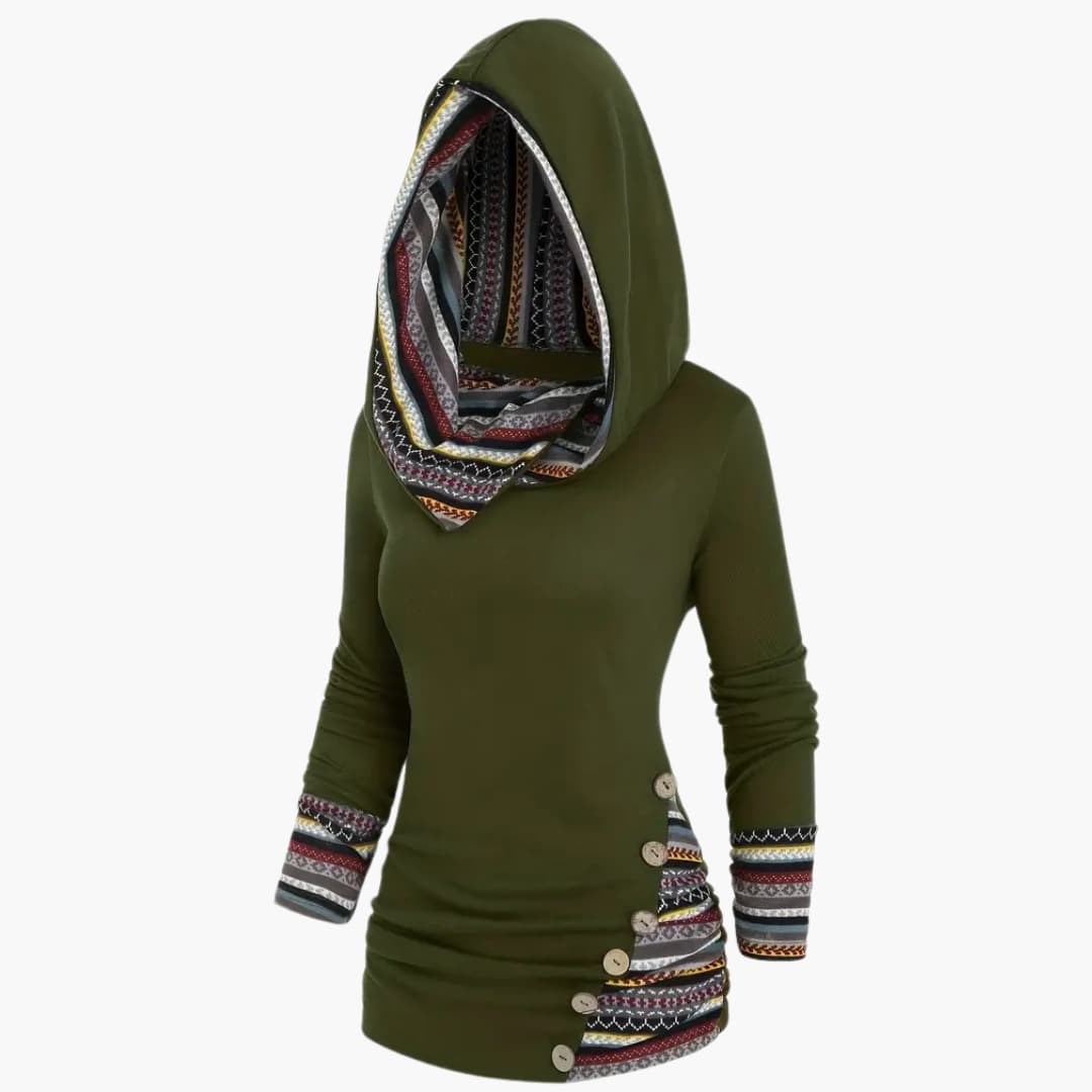 Gemma - Stylish hoodie with ethnic print for women