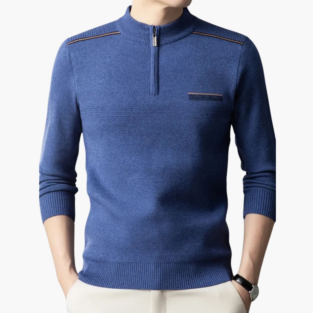 Maxim - Warm knitted sweater with zipper for men