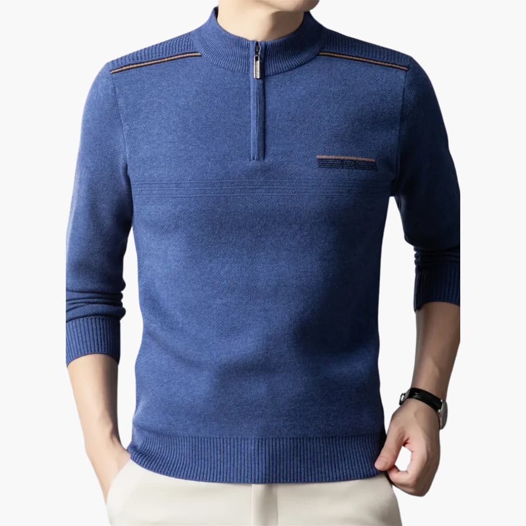 Maxim - Warm knitted sweater with zipper for men