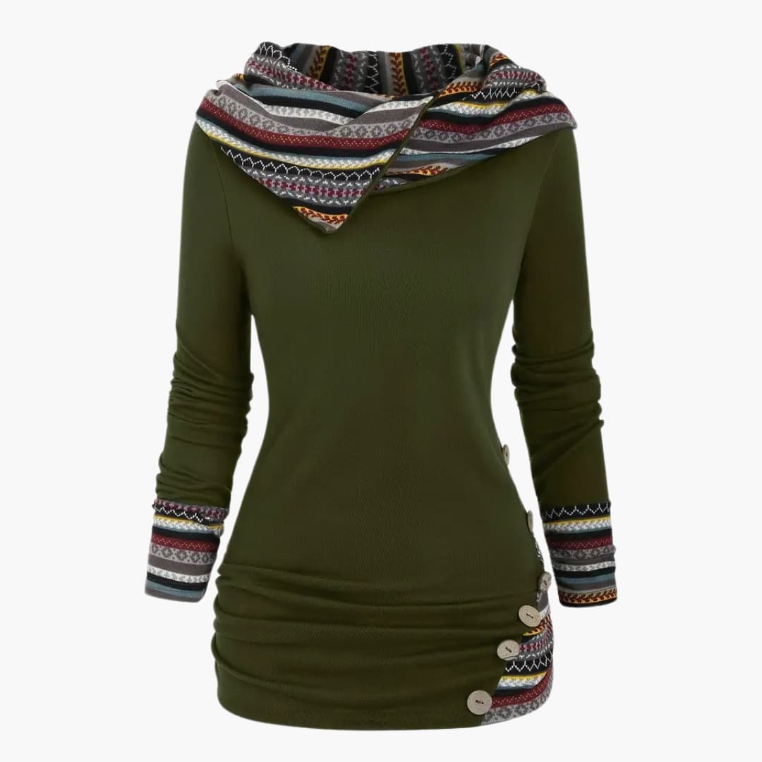 Gemma - Stylish hoodie with ethnic print for women