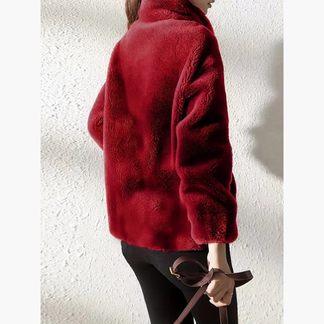 Women's Teddy Coat Warm and Casual Jacket with Zipper