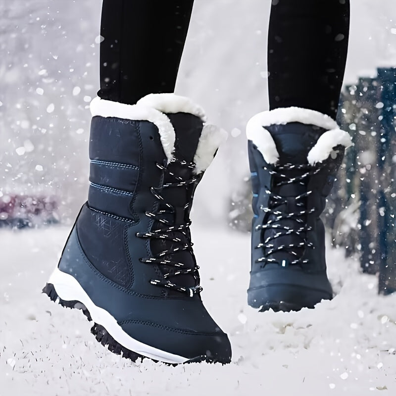 Winter Boots with Fur Lining for Women Waterproof and Slip-Resistant