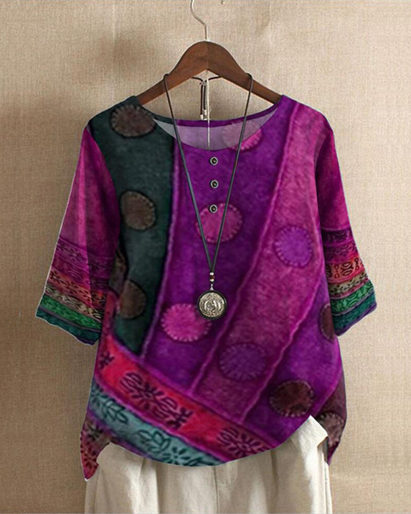 Olivia™ Relax Top with vintage boho print