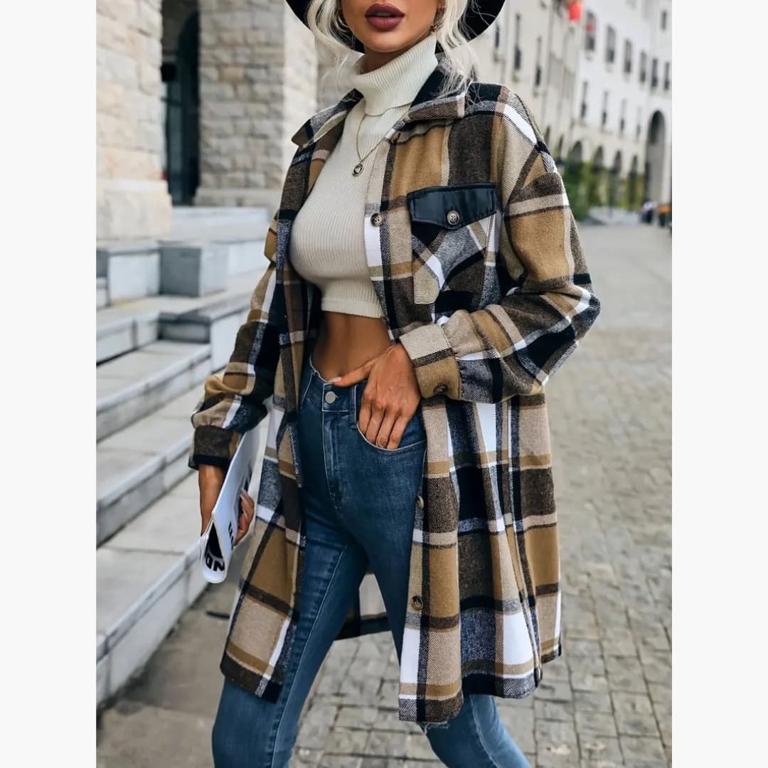 Marta - Classic patterned coat for women