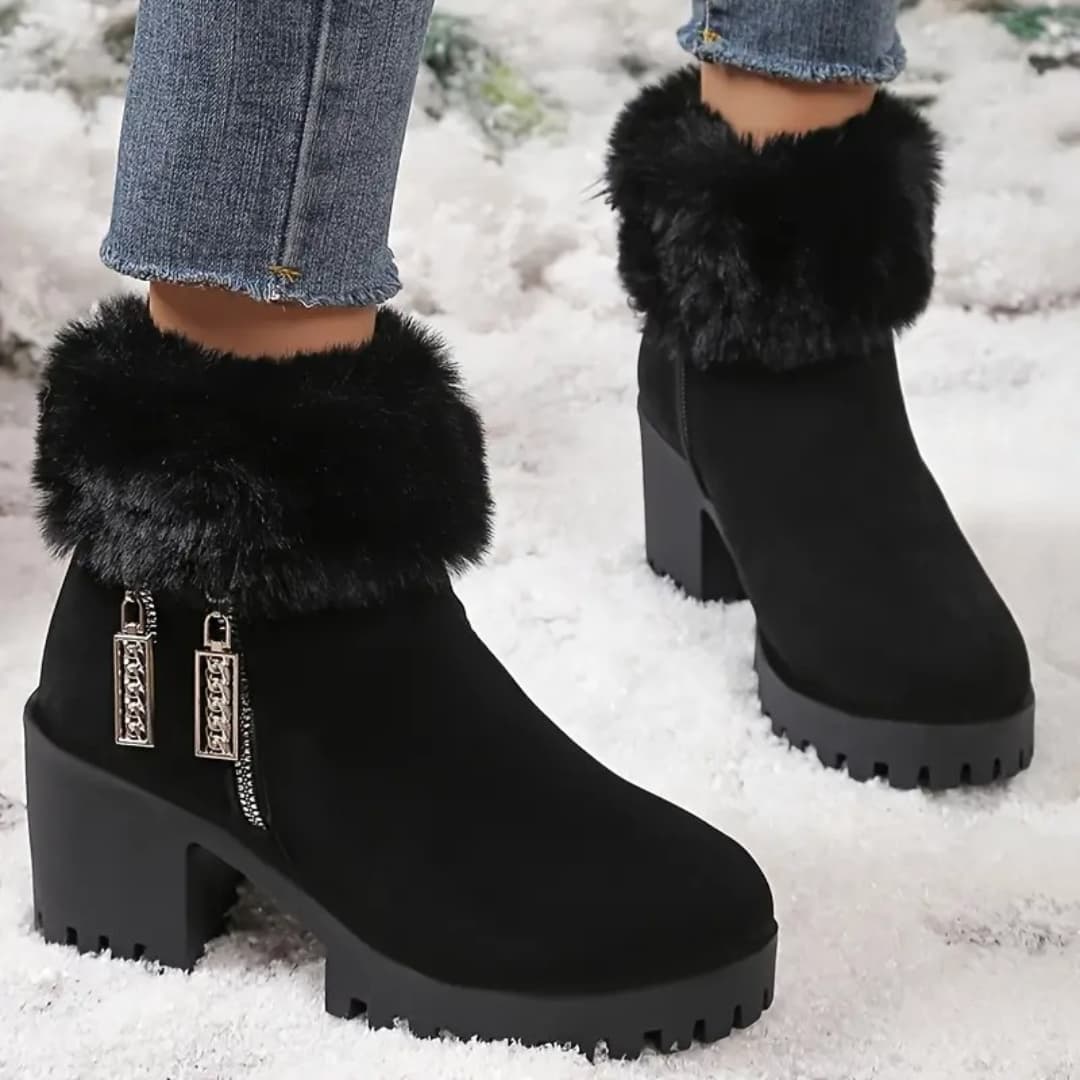 Sabina - Trendy winter boots with high heels for women