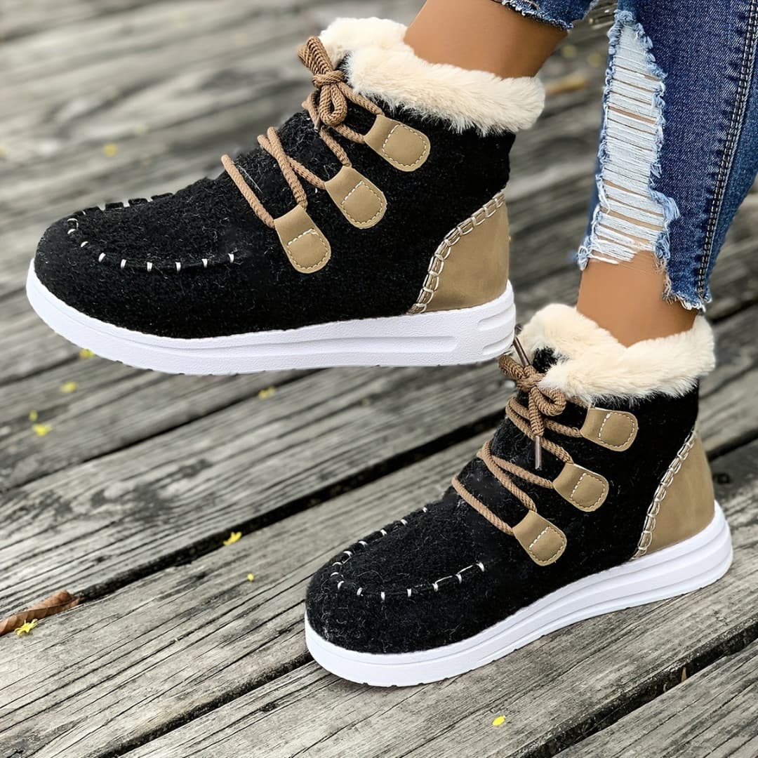 Women's Velvet Lined Snow Boots Warm Cozy for Winter