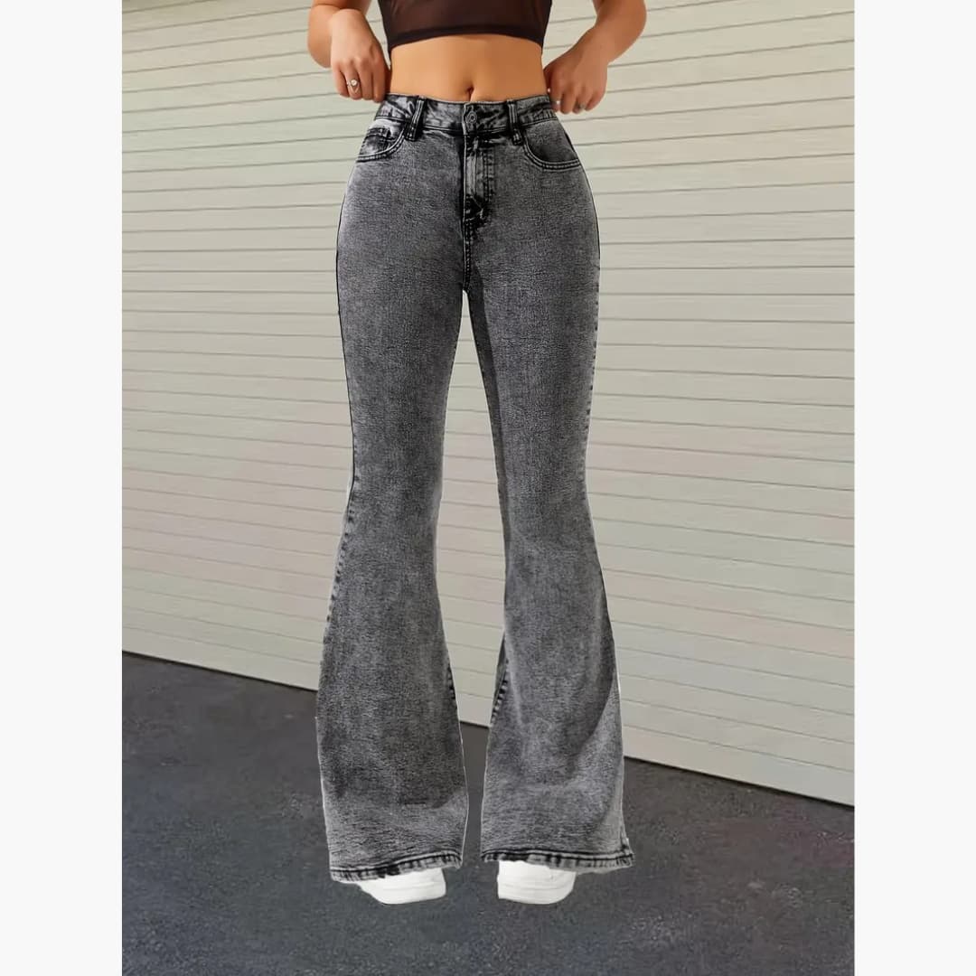 Hilda - Comfortable slim jeans with high waist for women
