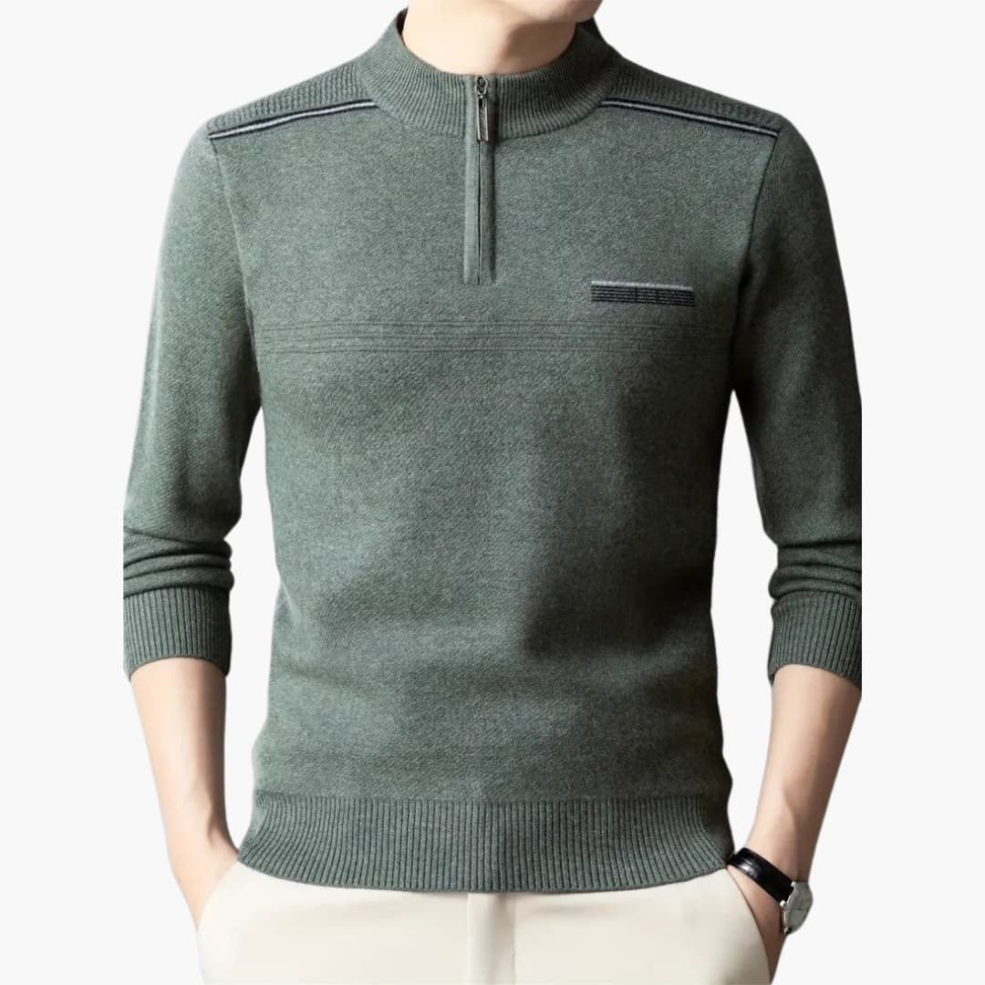 Maxim - Warm knitted sweater with zipper for men