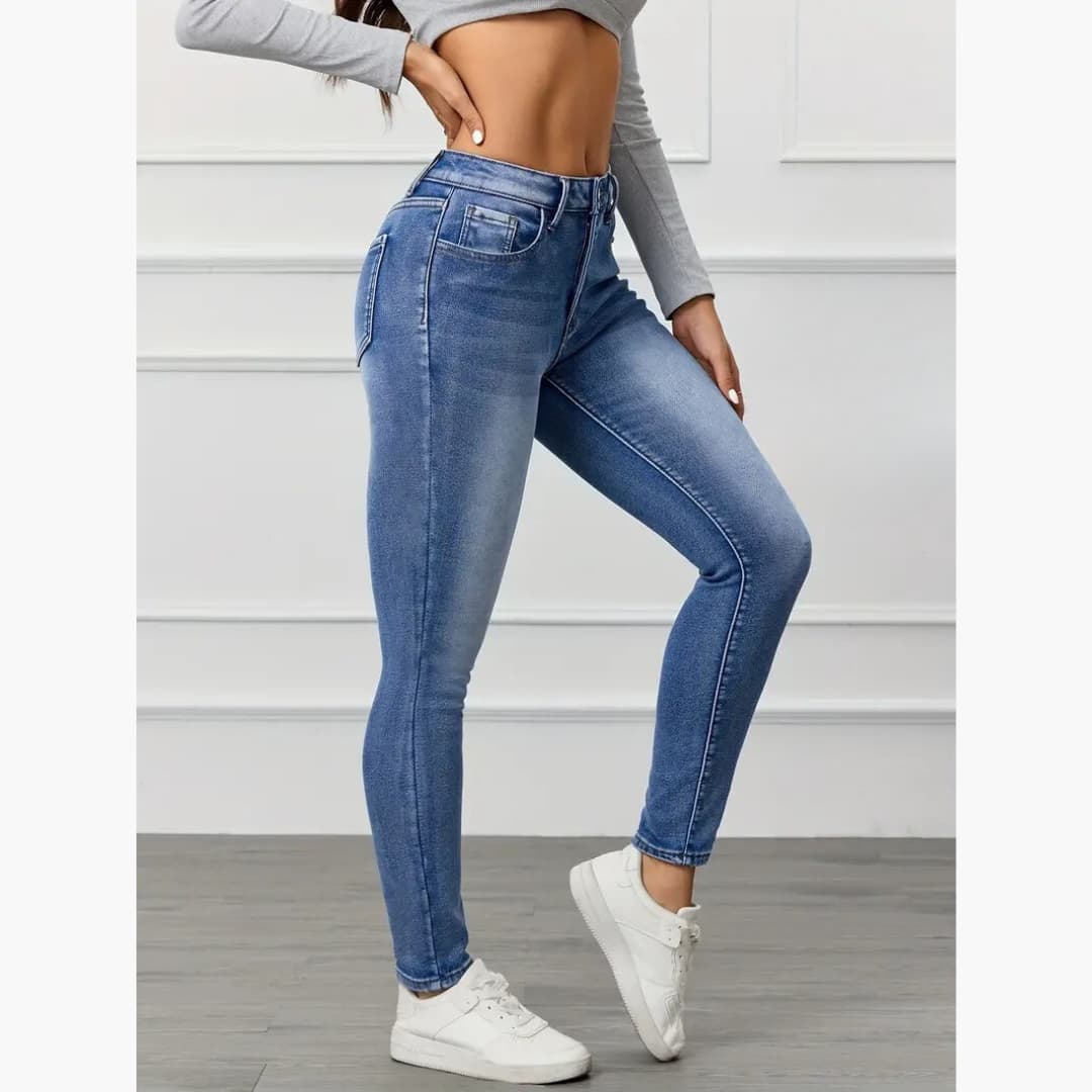 Gabriela - Skinny jeans in warm fleece for women