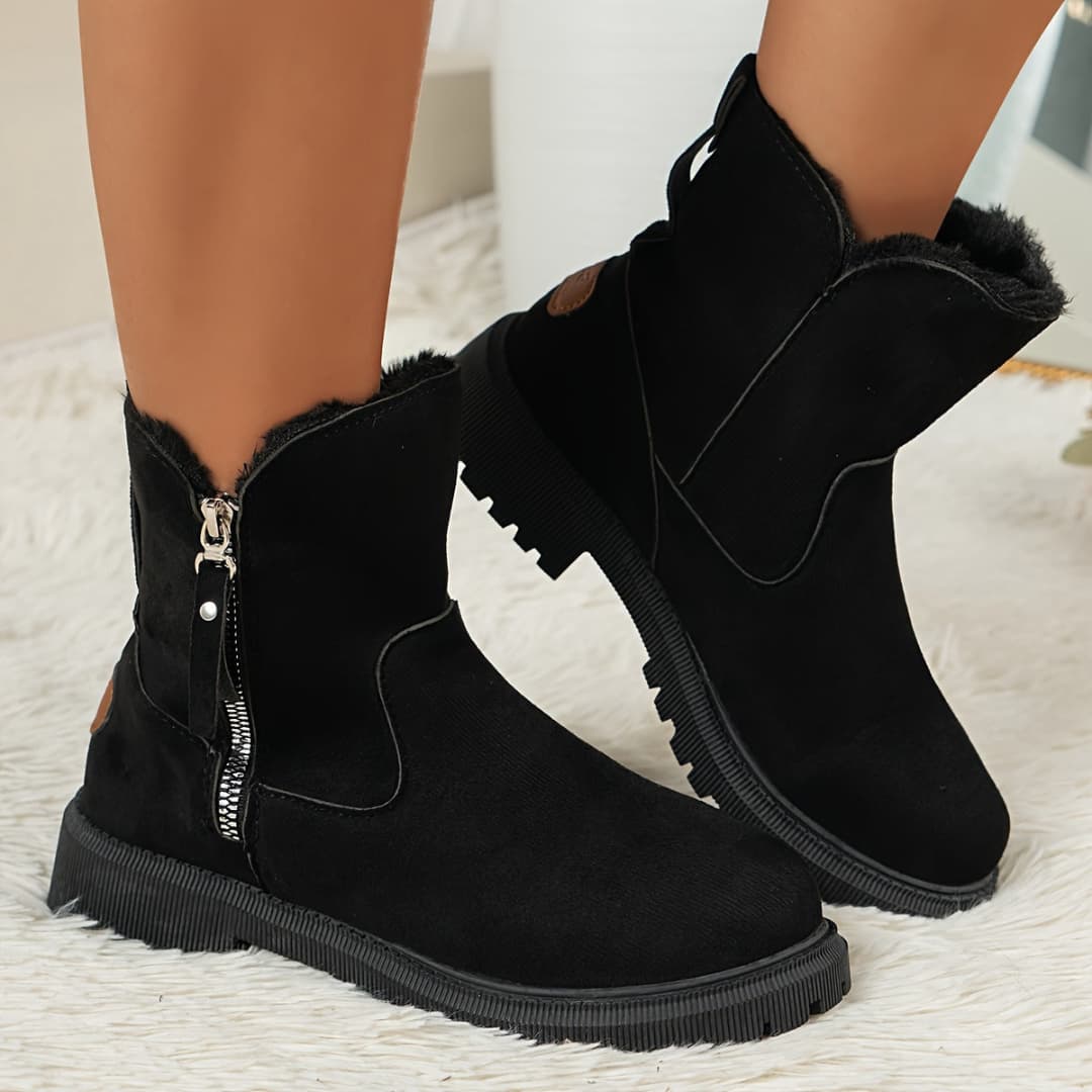 Women's Winter Platform Boots with Mid Heel Cozy and Stylish for All Seasons