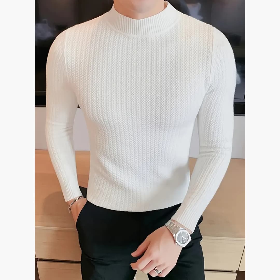 Martin - Casual sweater with stand-up collar for men