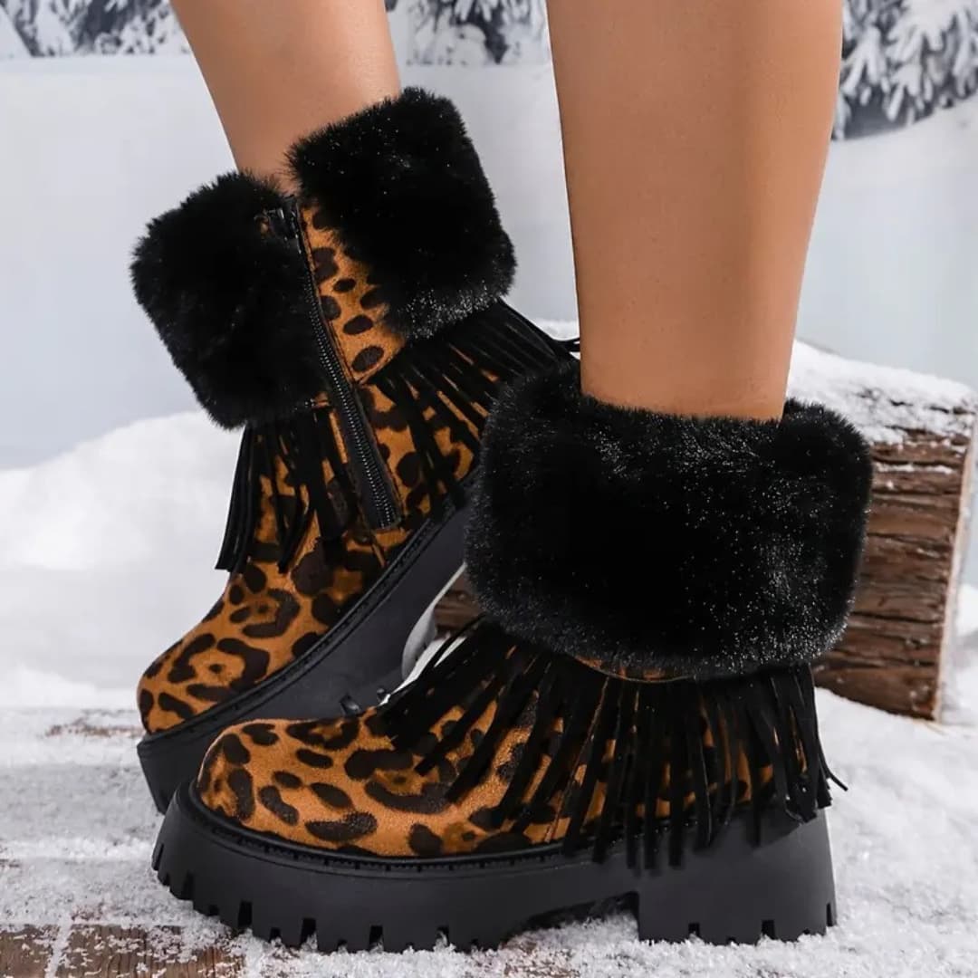 Katrin - Stylish leopard patterned snow boots for women