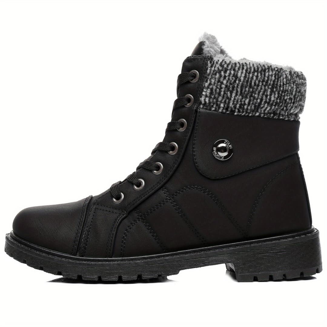Simple Winter Boots for Women Side Zipper Soft Sole Platform Warm Lining