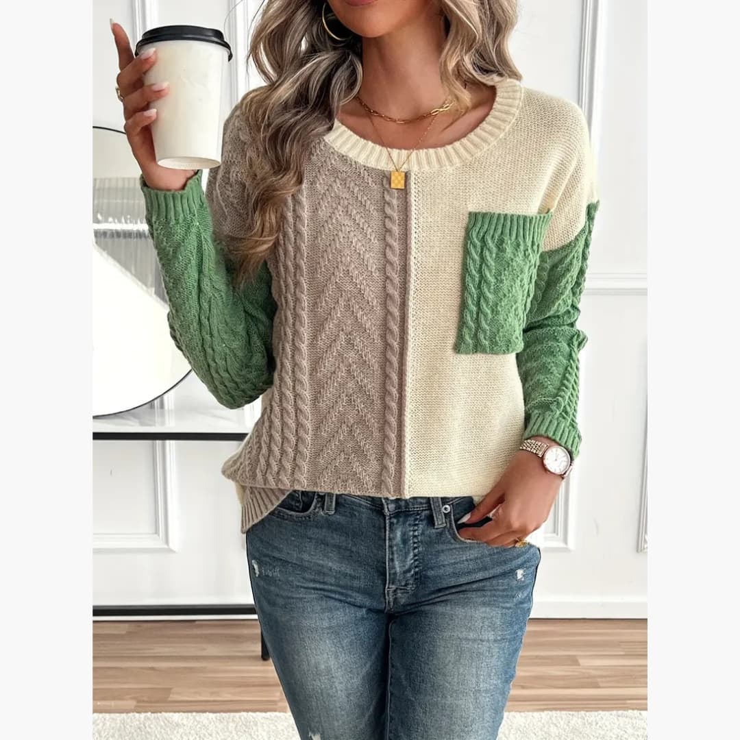 Elena - Stylish cable-knit sweater for women