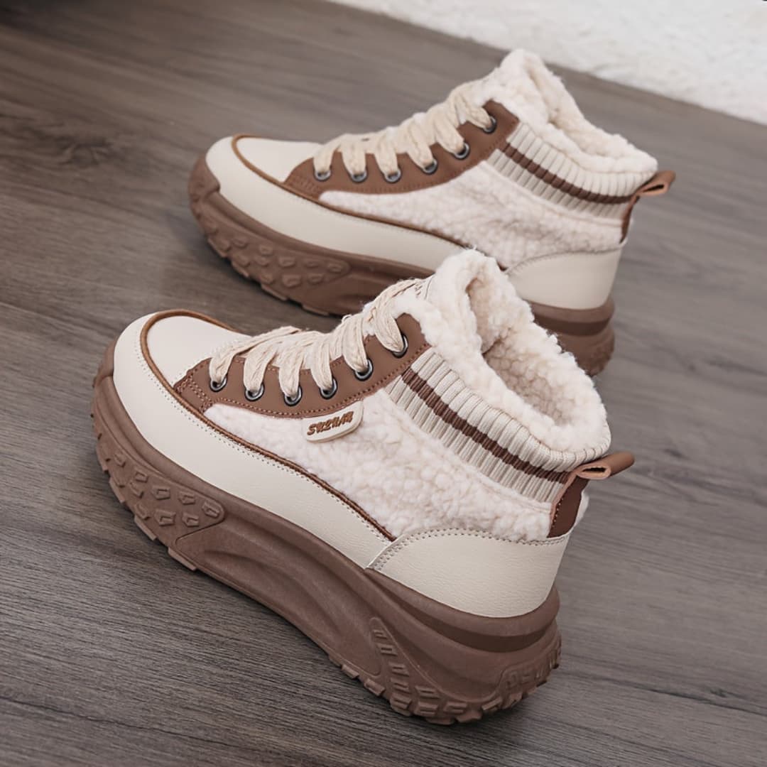 Women's Winter Boots with Thick Sole Warm High Sneakers
