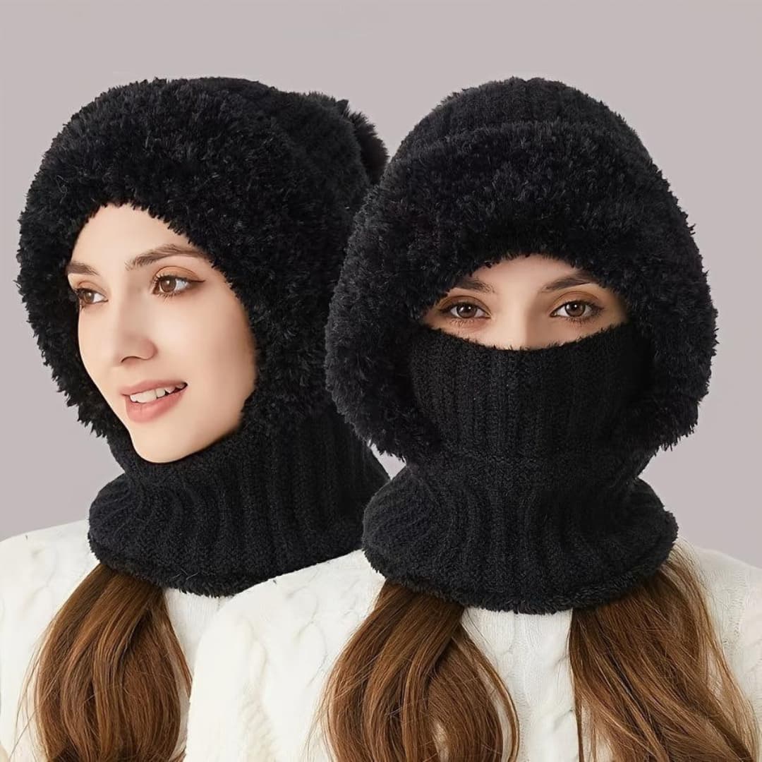 Sherpa Fleece Balaclava Windproof Adjustable Ski Mask with Neck Warmer