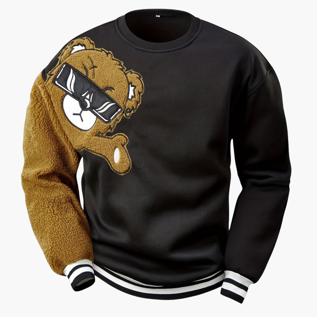 Dragomir - Comfortable sweater with bear embroidery for men