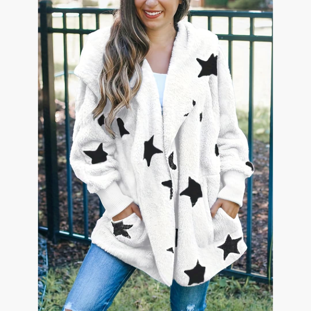 Daphne - Cozy white collar coat for women
