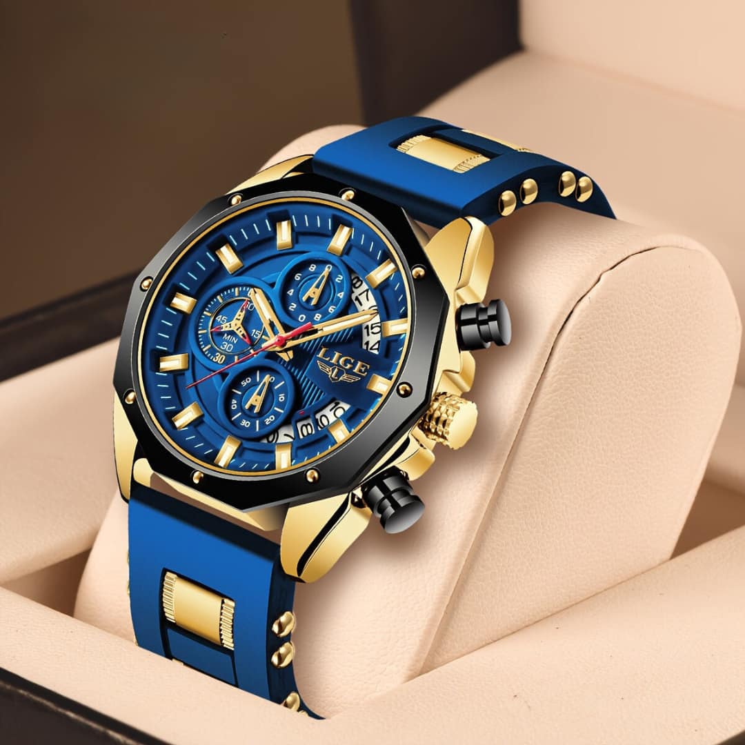 Lige luxury quartz watch for men waterproof and stylish