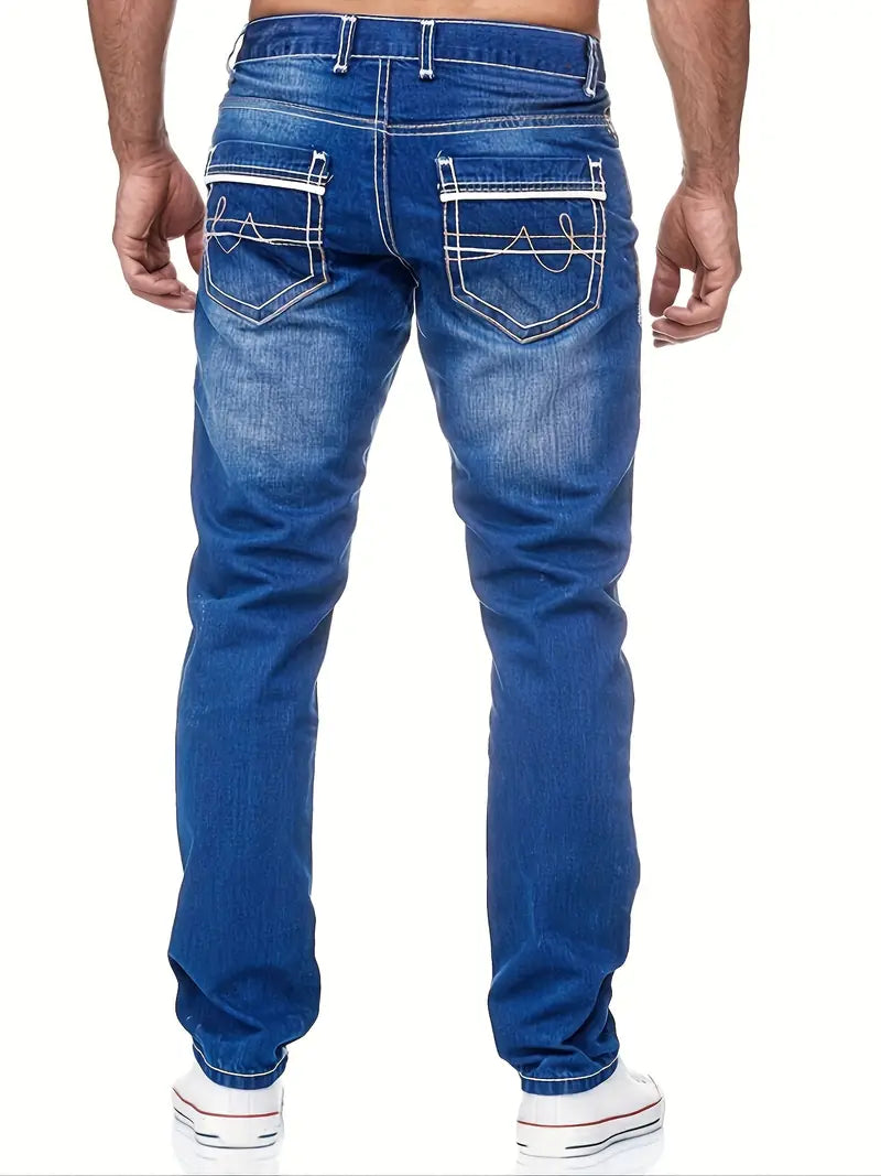 TORBJØRN - Comfortable distressed denim pants