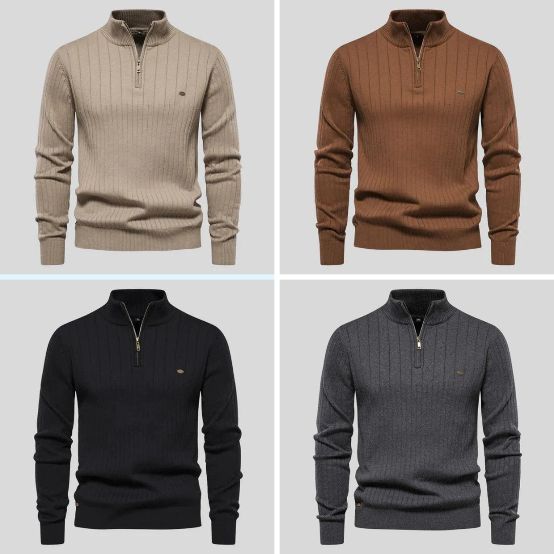 MASON - Sweater with half zipper