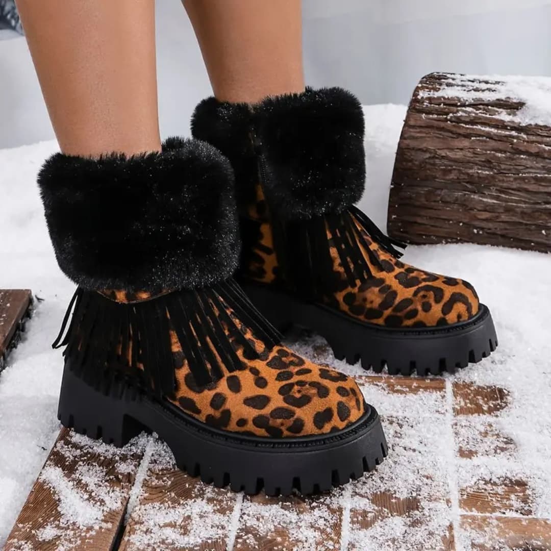 Katrin - Stylish leopard patterned snow boots for women