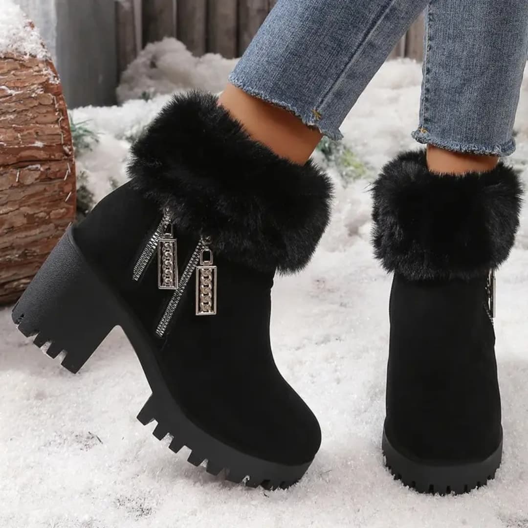 Sabina - Trendy winter boots with high heels for women