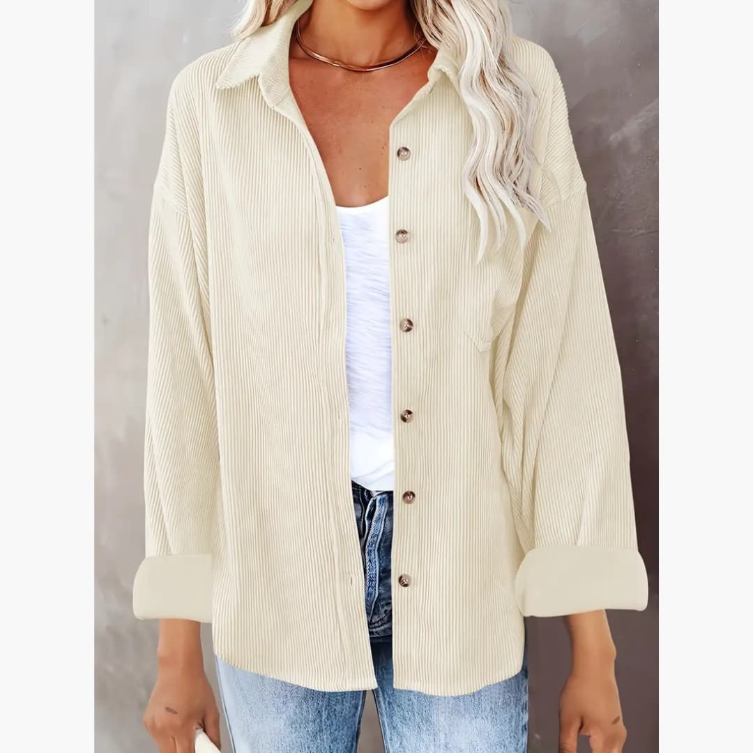 Nadine - Stylish long-sleeved corduroy shirt for women