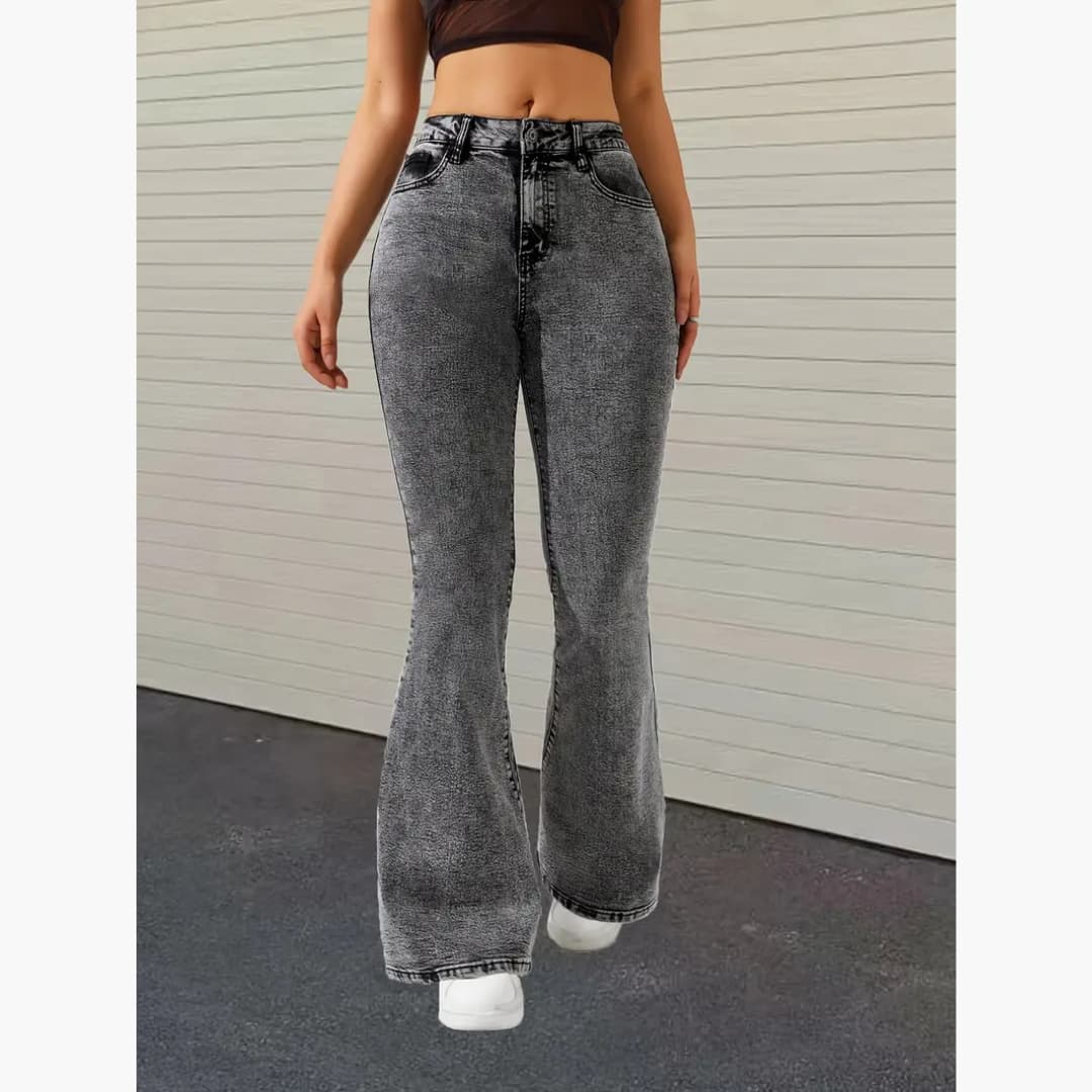 Hilda - Comfortable slim jeans with high waist for women