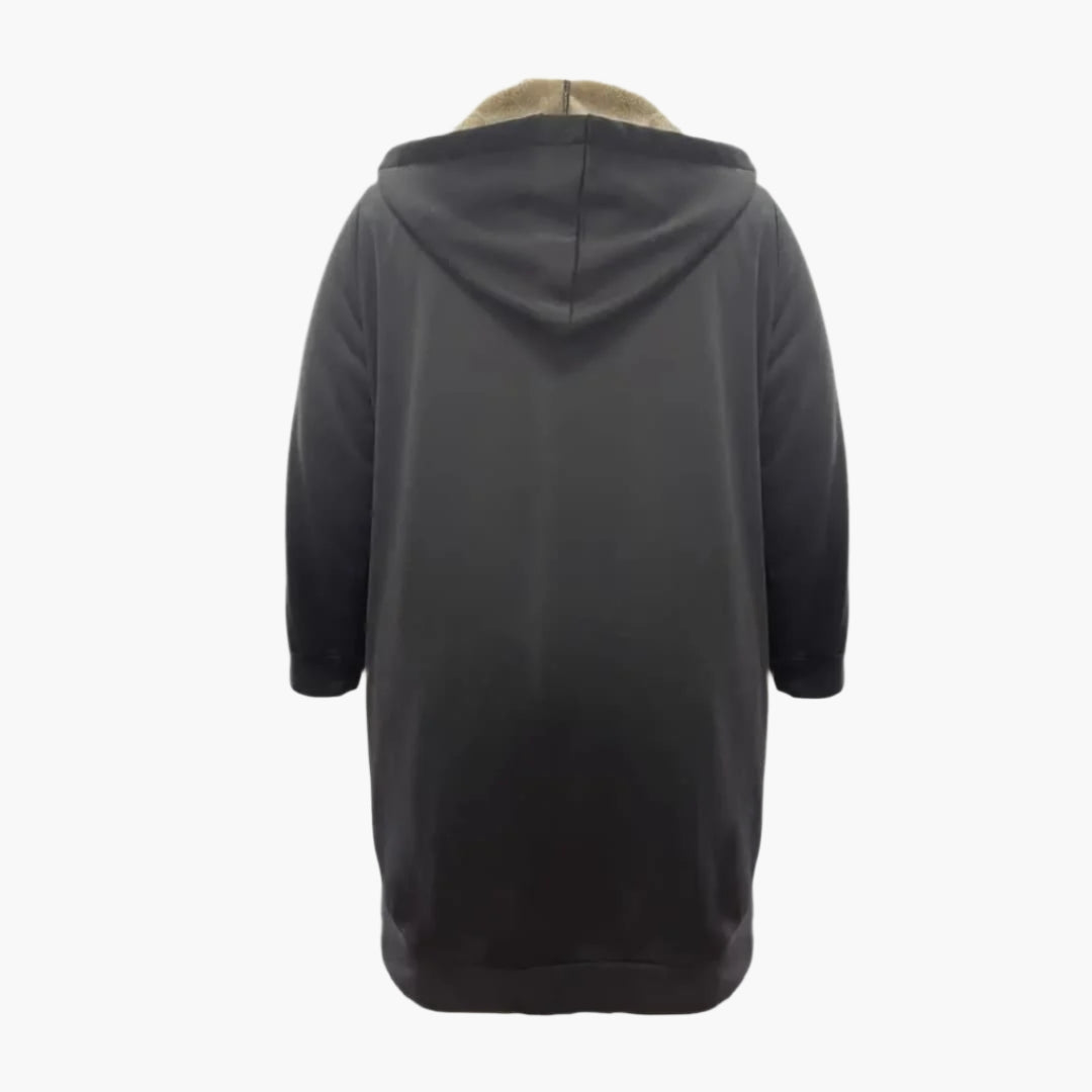 Nellie - Stylish fleece jacket with hood for women
