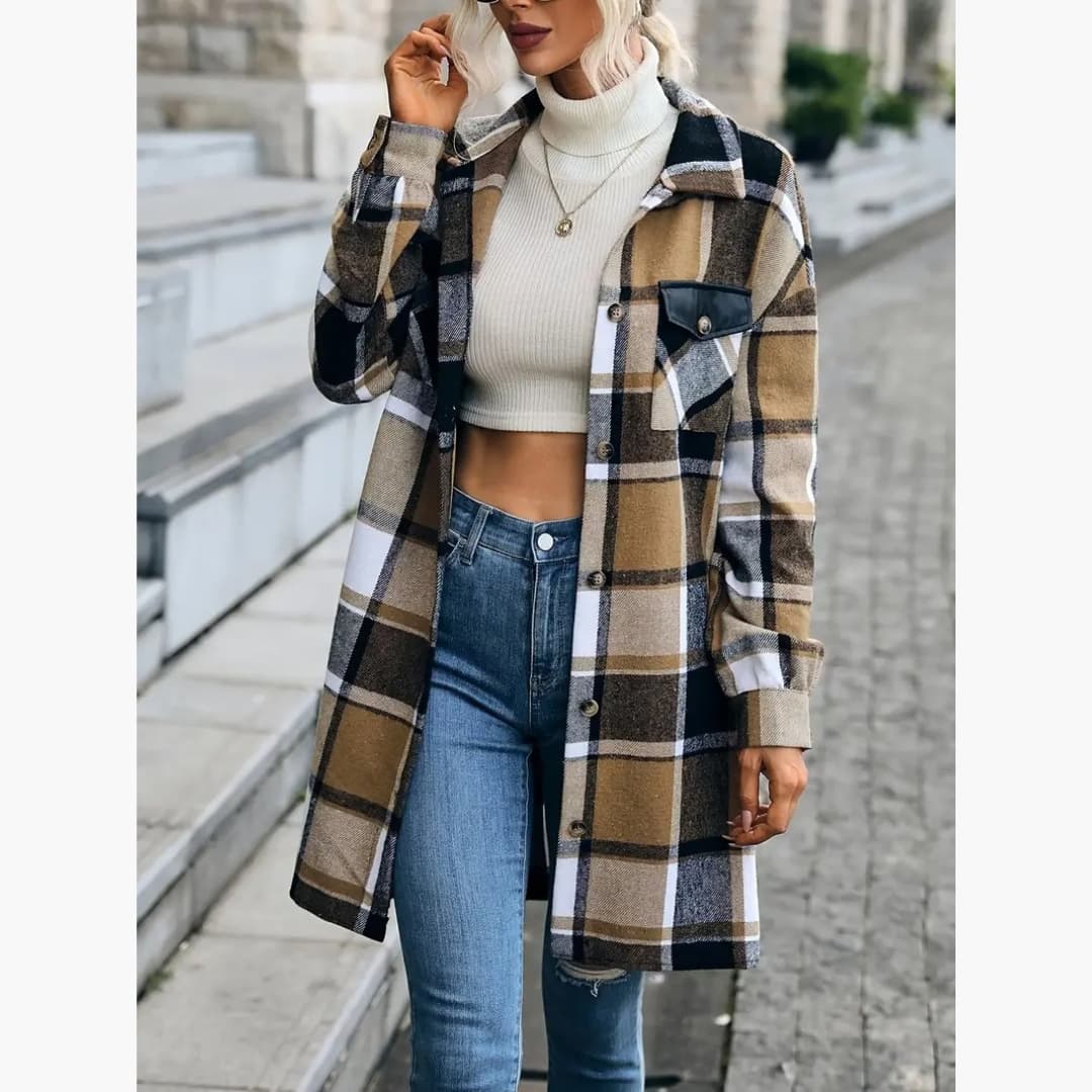 Marta - Classic patterned coat for women