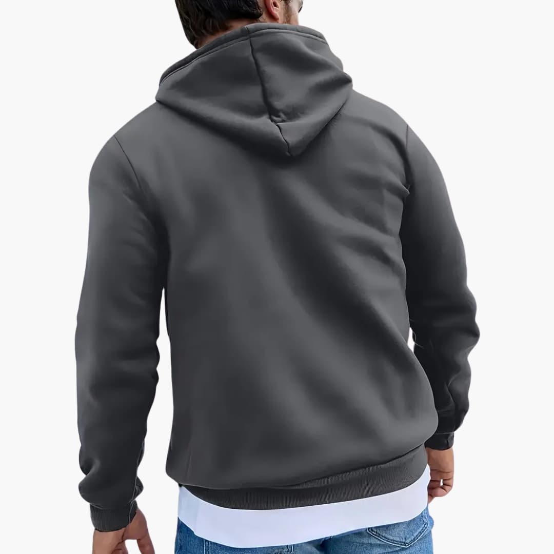 Hoodie with Christmas Trees and Reindeer Pattern Relaxed Pullover