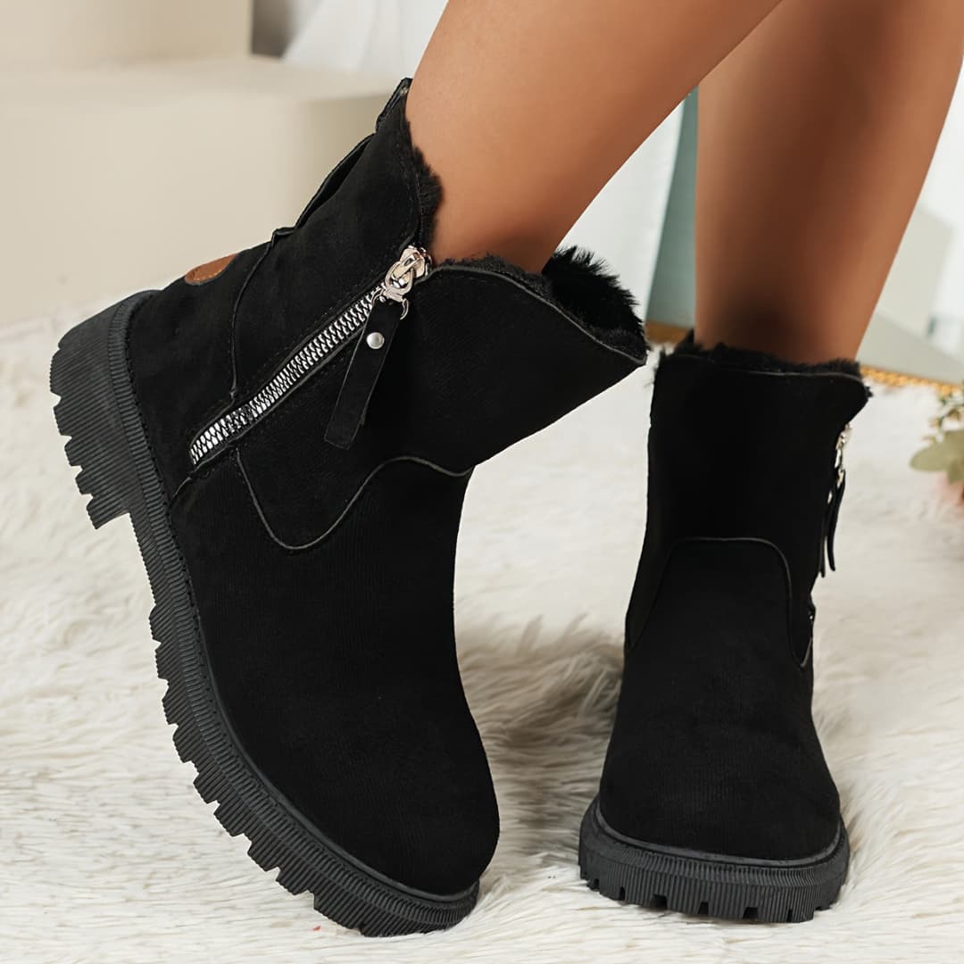 Women's Winter Platform Boots with Mid Heel Cozy and Stylish for All Seasons