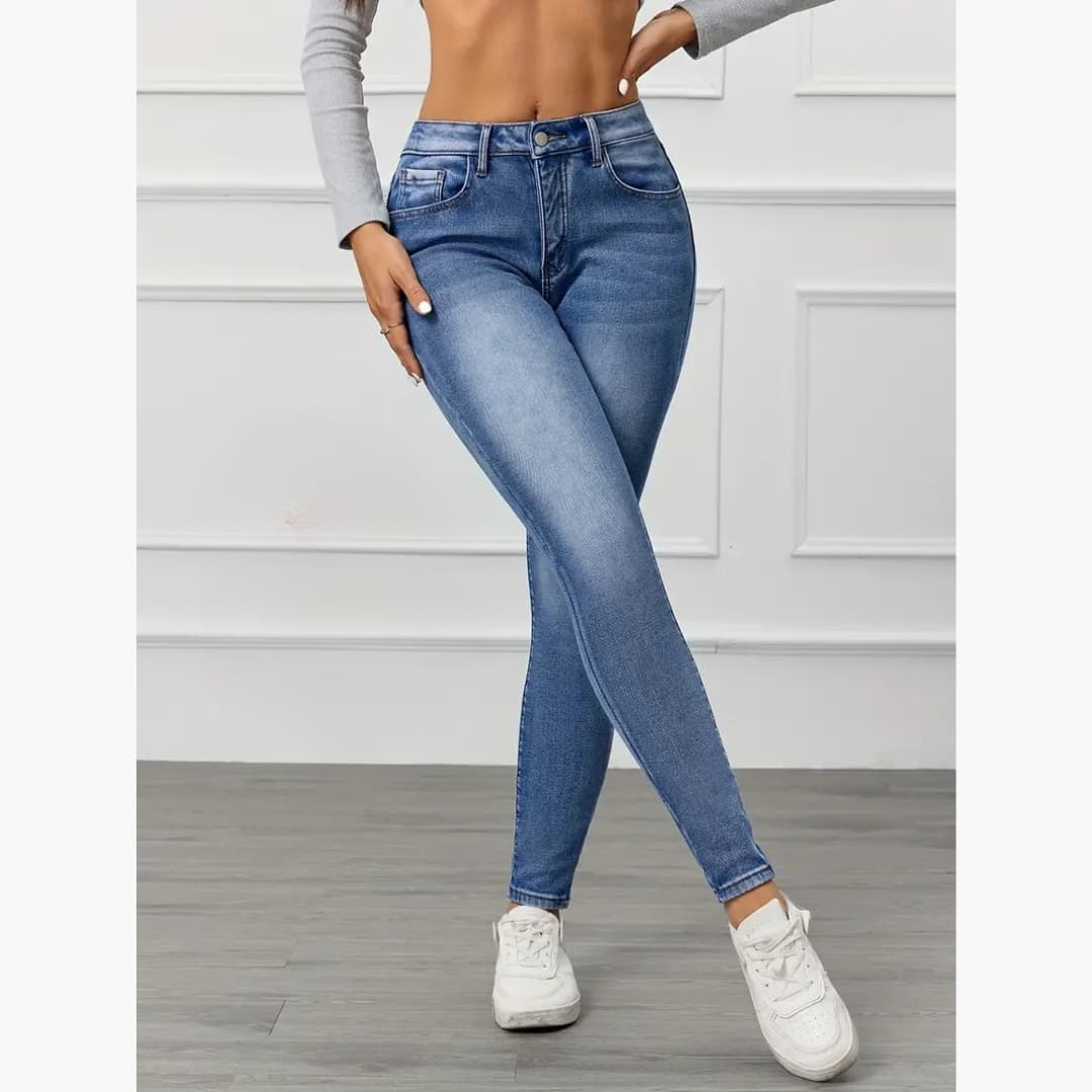 Gabriela - Skinny jeans in warm fleece for women