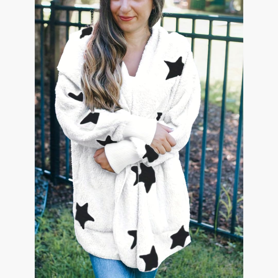 Daphne - Cozy white collar coat for women