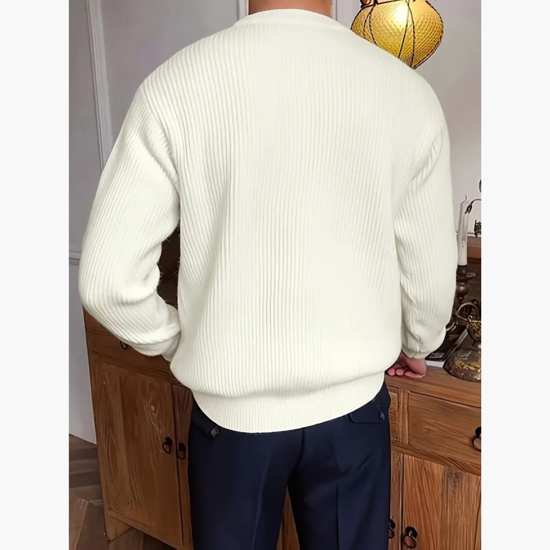 Casual Crew Neck Knitted Sweater for Men