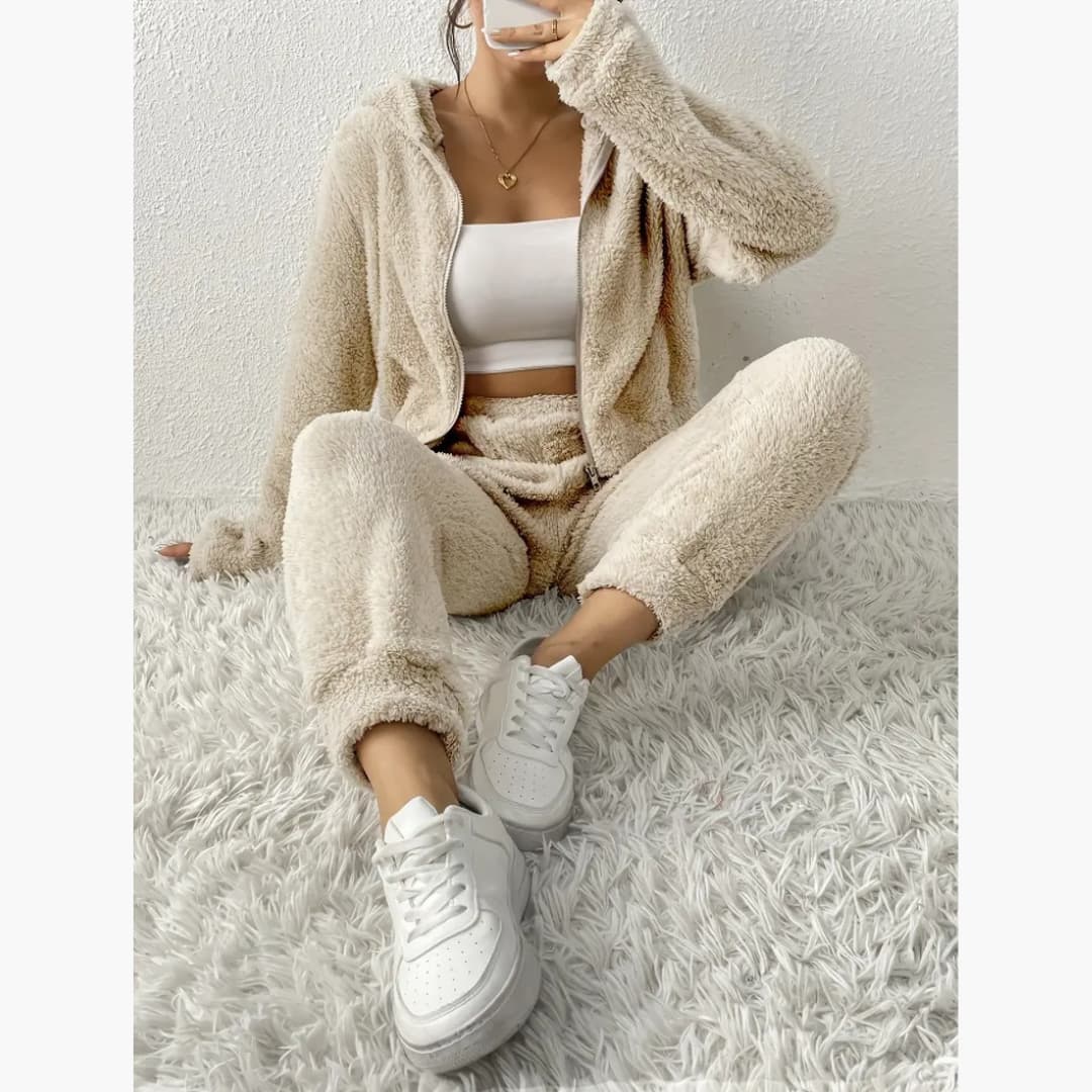 Celeste - Soft Teddy hoodie and pants set for women
