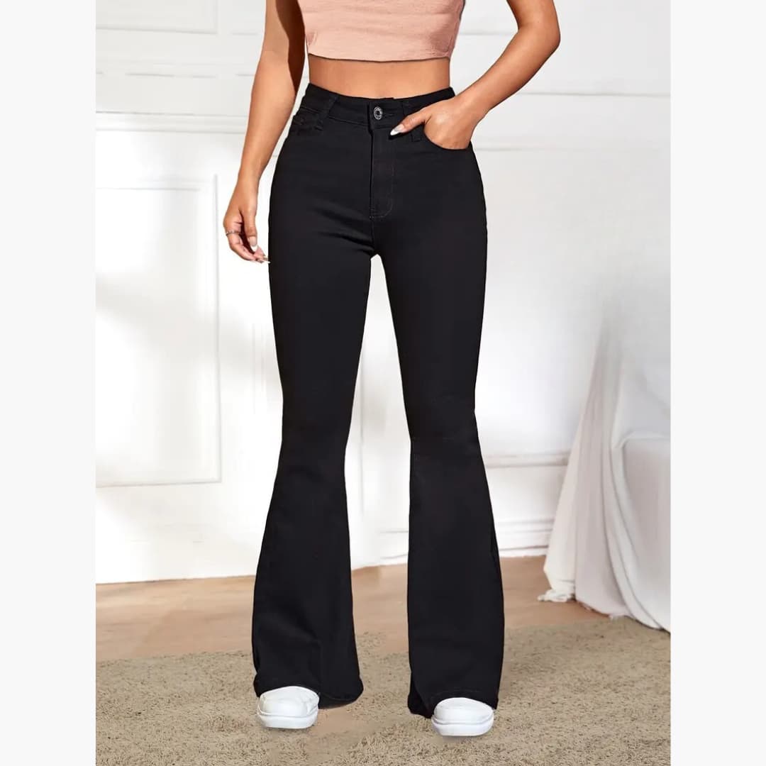 Greta - Warm fleece-lined Flare jeans for women