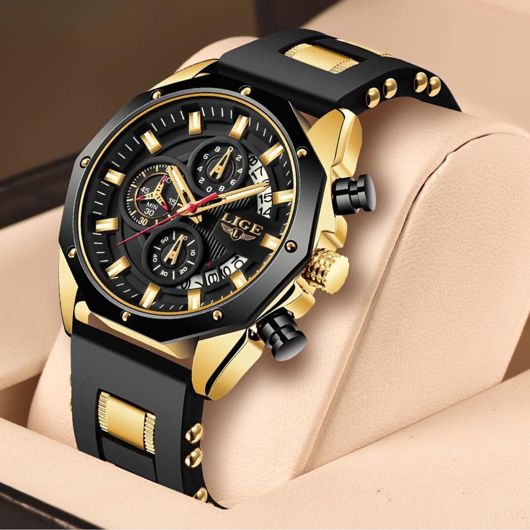 Lige luxury quartz watch for men waterproof and stylish