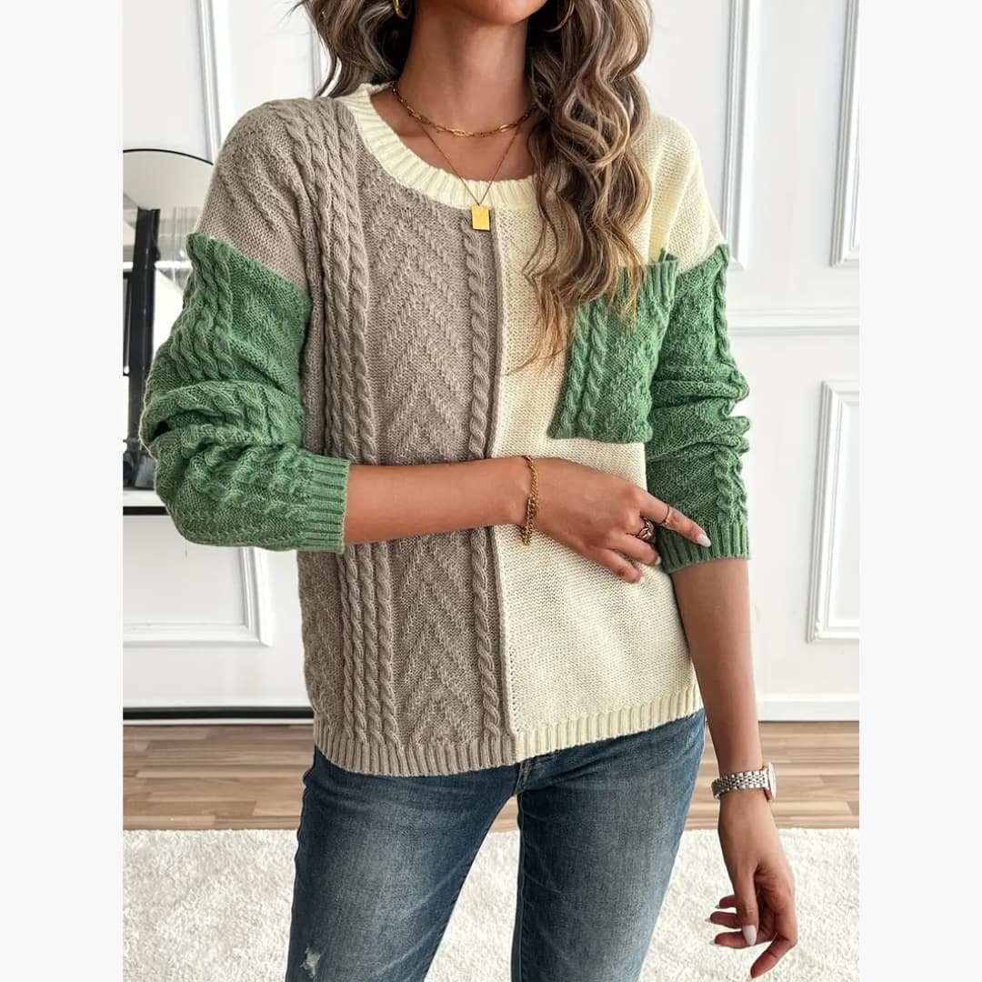 Elena - Stylish cable-knit sweater for women