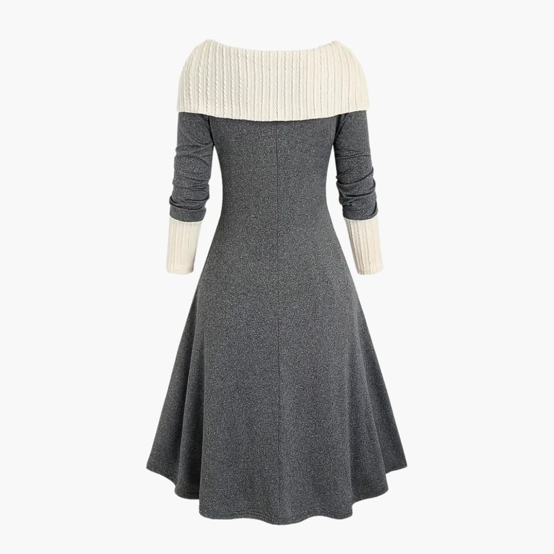 Freya - Trendy long-sleeved dress with lacing for women