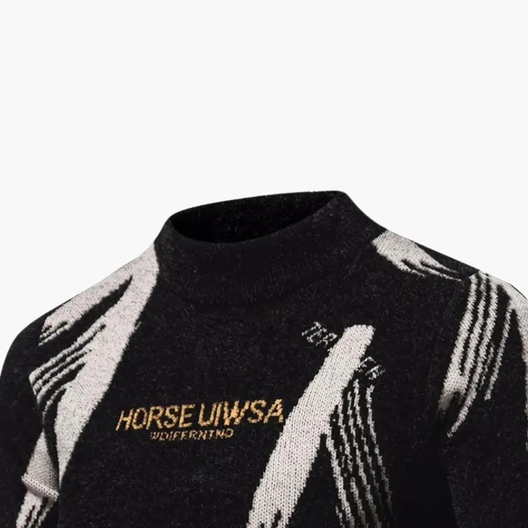 Fabian - Fashionable Jacquard Sweater with High Neck for Men