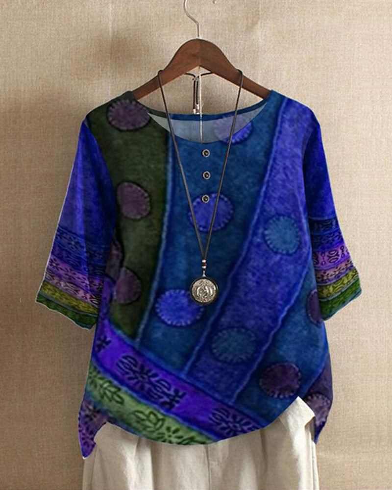 Olivia™ Relax Top with vintage boho print